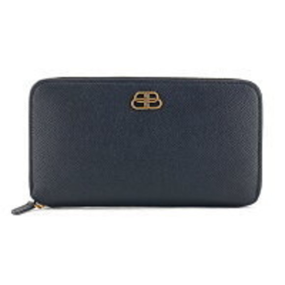 BALENCIAGA BB Zip Wallet long black leather - Picture 1 of 3
